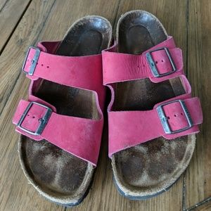 Birkenstock Arizona pink soft footbed narrow